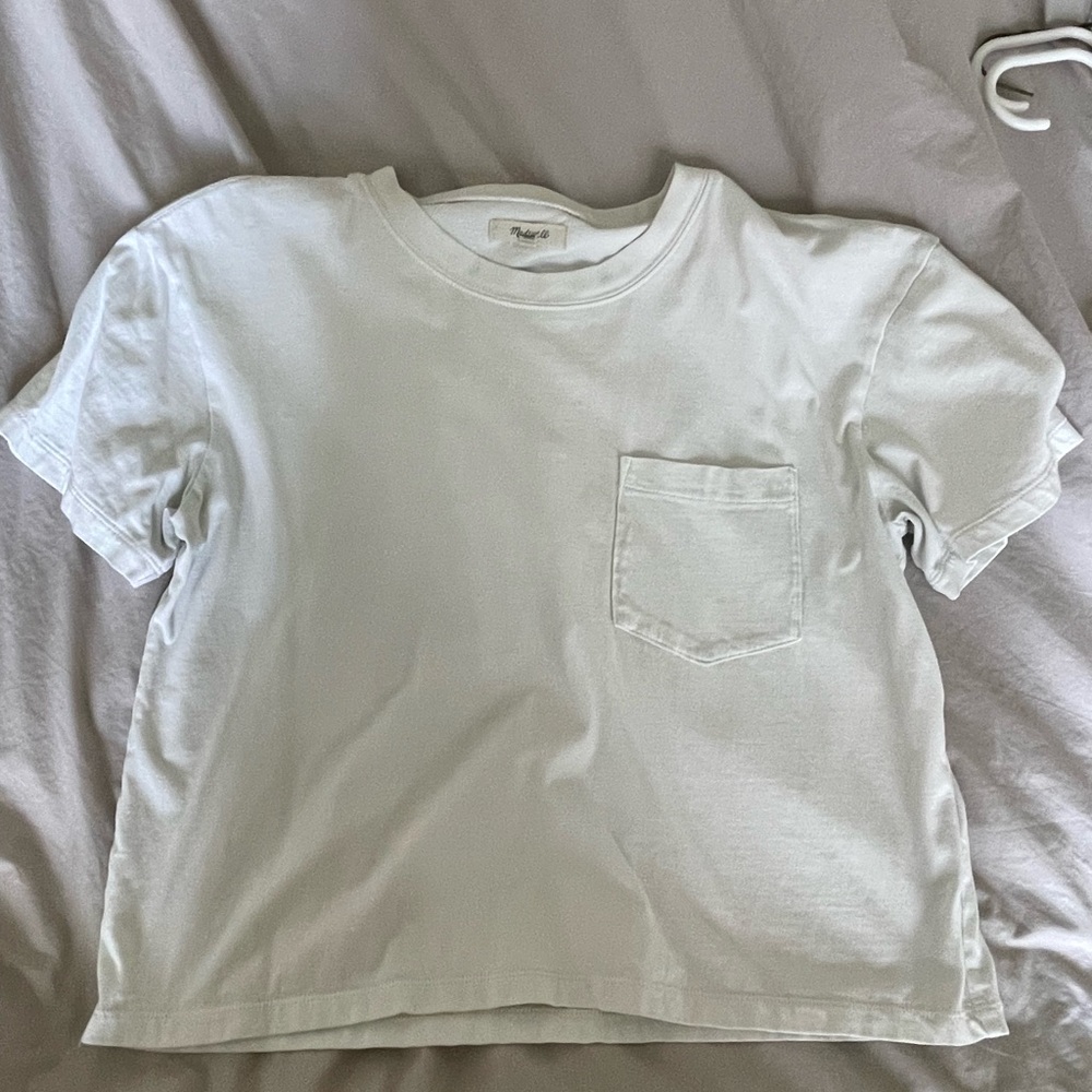 Madewell crop White Pocket Tee